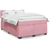 Image de vidaXL Sommier à lattes de lit avec matelas Rose 160x200 cm Velours