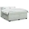 Image de vidaXL Sommier à lattes de lit et matelas Gris clair 180x200cm Velours