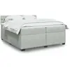 Image de vidaXL Sommier à lattes de lit et matelas Gris clair 200x200cm Velours