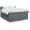 Image de vidaXL Sommier à lattes de lit et matelas Gris foncé 200x200cm Velours