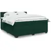 Image de vidaXL Sommier à lattes de lit et matelas Vert foncé 200x200cm Velours