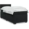 Image de vidaXL Sommier à lattes de lit avec matelas noir 90x190 cm simple velours