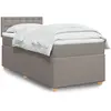 Image de vidaXL Sommier à lattes de lit avec matelas Taupe 80x200 cm Tissu