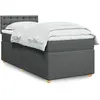 Image de vidaXL Sommier à lattes de lit avec matelas Gris foncé 90x200 cm Tissu