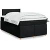 Image de vidaXL Sommier à lattes de lit avec matelas Noir 120x200 cm Tissu