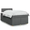 Image de vidaXL Sommier à lattes de lit avec matelas Gris foncé 120x200cm Tissu