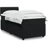 Image de vidaXL Sommier à lattes de lit avec matelas Noir 100x200 cm Velours