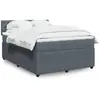Image de vidaXL Sommier à lattes de lit et matelas Gris foncé 140x190cm Velours