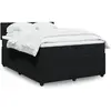 Image de vidaXL Sommier à lattes de lit avec matelas Noir 140x200 cm Velours