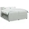 Image de vidaXL Sommier à lattes de lit et matelas Gris clair 200x200cm Velours