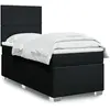Image de vidaXL Sommier à lattes de lit avec matelas Noir 90x190 cm Tissu