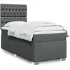 Image de vidaXL Sommier à lattes de lit avec matelas Gris foncé 90x200 cm Tissu