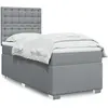 Image de vidaXL Sommier à lattes de lit avec matelas Gris clair 90x200 cm Tissu