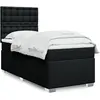 Image de vidaXL Sommier à lattes de lit avec matelas Noir 100x200 cm Tissu