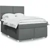 Image de vidaXL Sommier à lattes de lit avec matelas Gris foncé 140x190cm Tissu