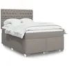 Image de vidaXL Sommier à lattes de lit avec matelas Taupe 140x190 cm Tissu