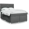 Image de vidaXL Sommier à lattes de lit avec matelas Gris foncé 160x200cm Tissu