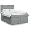 Image de vidaXL Sommier à lattes de lit avec matelas Gris clair 160x200cm Tissu