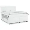 Image de vidaXL Sommier à lattes de lit avec matelas Blanc 180x200cm Similicuir