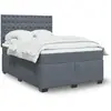 Image de vidaXL Sommier à lattes de lit et matelas Gris foncé 140x190cm Velours