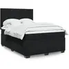 Image de vidaXL Sommier à lattes de lit avec matelas Noir 140x200 cm Velours