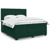 Image de vidaXL Sommier à lattes de lit et matelas Vert foncé 200x200cm Velours