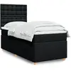 Image de vidaXL Sommier à lattes de lit et matelas Noir 80x200 cm Tissu