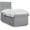 Image de vidaXL Sommier à lattes de lit et matelas Gris clair 90x190 cm Tissu