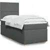 Image de vidaXL Sommier à lattes de lit avec matelas Gris foncé 90x200 cm Tissu