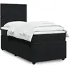 Image de vidaXL Sommier à lattes de lit avec matelas Noir 100x200 cm Velours