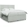 Image de vidaXL Sommier à lattes de lit et matelas Gris clair 200x200cm Velours