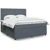 Image de vidaXL Sommier à lattes de lit et matelas Gris foncé 200x200cm Velours