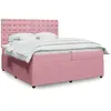 Image de vidaXL Sommier à lattes de lit avec matelas Rose 200x200 cm Velours