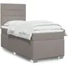 Image de vidaXL Sommier à lattes de lit avec matelas Taupe 90x190 cm Tissu