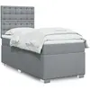 Image de vidaXL Sommier à lattes de lit avec matelas Gris clair 90x200 cm Tissu
