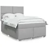 Image de vidaXL Sommier à lattes de lit avec matelas Gris clair 140x190cm Tissu