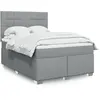 Image de vidaXL Sommier à lattes de lit avec matelas Gris clair 140x190cm Tissu