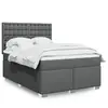 Image de vidaXL Sommier à lattes de lit avec matelas Gris foncé 140x200cm Tissu