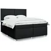 Image de vidaXL Sommier à lattes de lit avec matelas Noir 200x200 cm Tissu