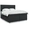 Image de vidaXL Sommier à lattes de lit avec matelas Noir 200x200 cm Similicuir