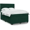 Image de vidaXL Sommier à lattes de lit et matelas Vert foncé 140x190cm Velours