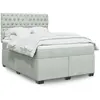 Image de vidaXL Sommier à lattes de lit et matelas Gris clair 140x200cm Velours