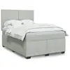 Image de vidaXL Sommier à lattes de lit et matelas Gris clair 160x200cm Velours
