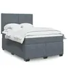 Image de vidaXL Sommier à lattes de lit et matelas Gris foncé 160x200cm Velours