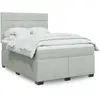Image de vidaXL Sommier à lattes de lit et matelas Gris clair 160x200cm Velours