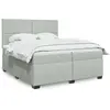 Image de vidaXL Sommier à lattes de lit et matelas Gris clair 200x200cm Velours
