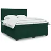 Image de vidaXL Sommier à lattes de lit et matelas Vert foncé 200x200cm Velours