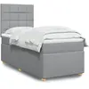 Image de vidaXL Sommier à lattes de lit et matelas Gris clair 90x190 cm Tissu