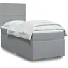 Image de vidaXL Sommier à lattes de lit avec matelas Gris clair 90x200 cm Tissu