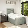 Image de vidaXL Sommier à lattes de lit et matelas Gris clair 90x190 cm Velours